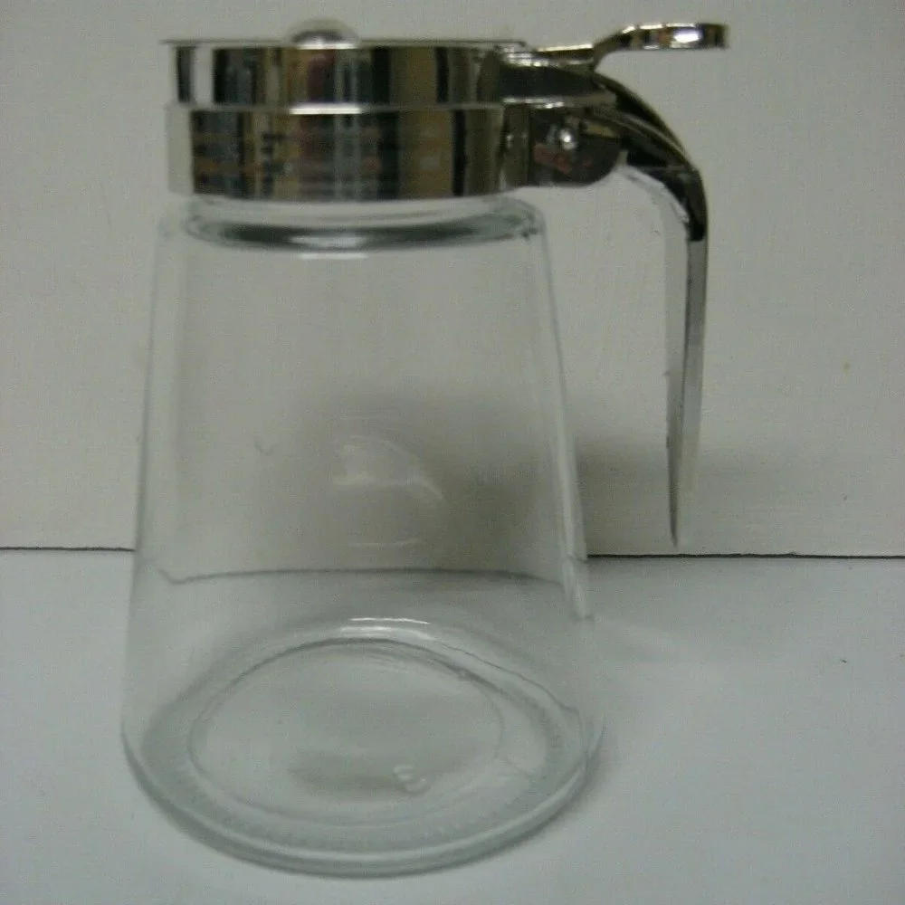 5 inch glass syrup server